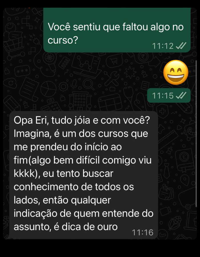 Depoimento de aluno