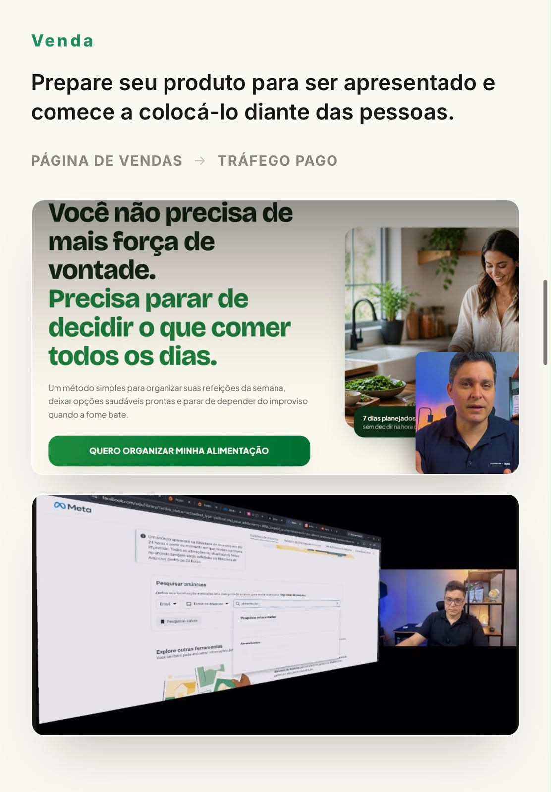 Aulas reais da etapa Venda do Método DCV